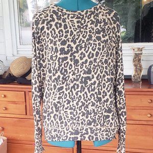 LNA Raglan Brushed Animal Print Crew M